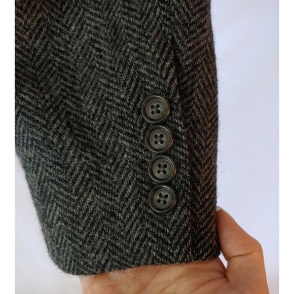 Men's Lacrosse Gray Herringbone Jacket Tailored Blazer Made in the USA Macon GA - Picture 7 of 9